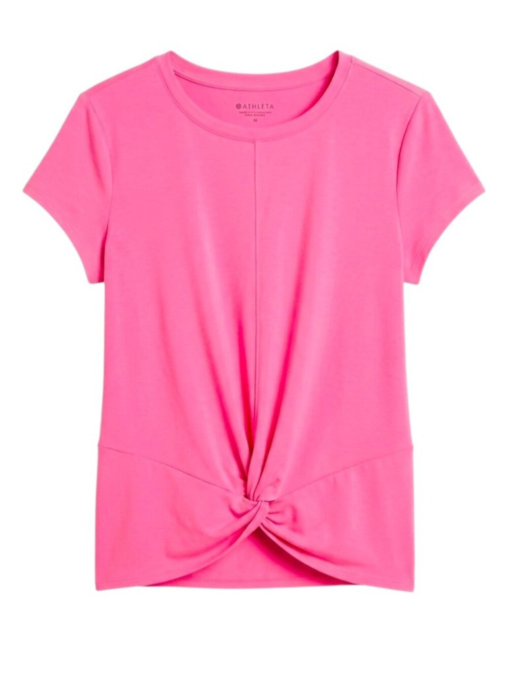 ATHLETA Bright Pink Essence Twist Front Tee - Size Medium